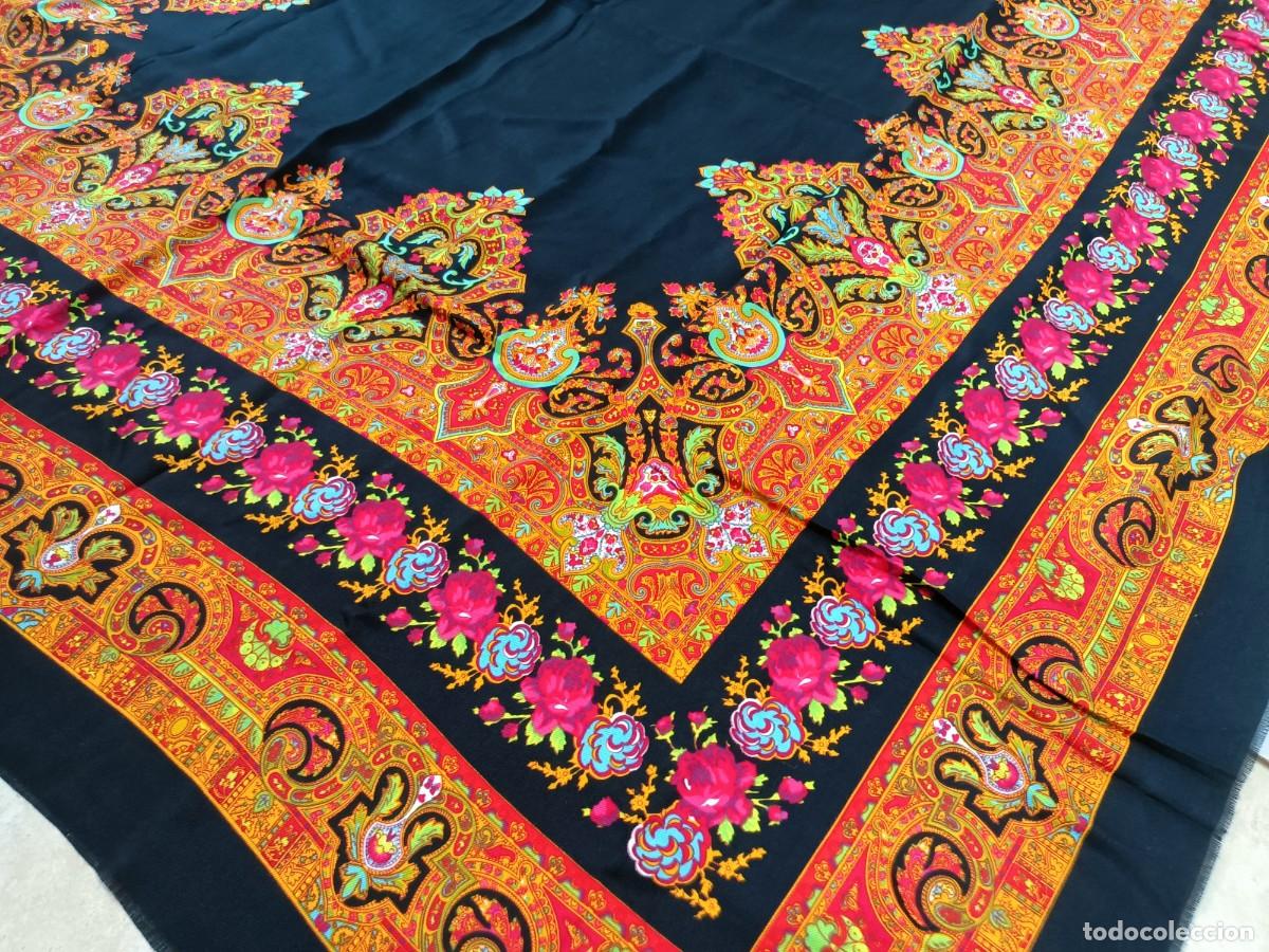 Antig&uuml;edades: GRAN PA&Ntilde;UELO ESTAMPADO. 160 CM - Foto 6