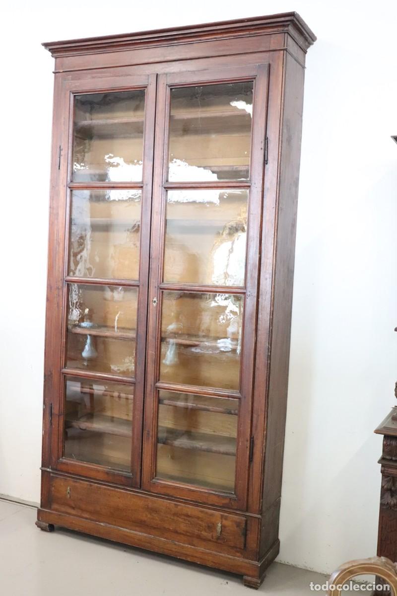 Antig&uuml;edades: Librer&iacute;a de madera de &aacute;lamo, siglo XIX - Foto 2