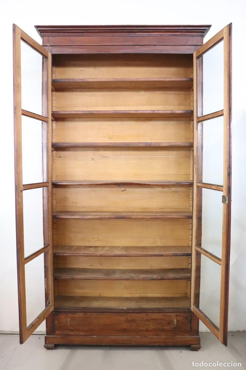 Antig&uuml;edades: Librer&iacute;a de madera de &aacute;lamo, siglo XIX - Foto 5