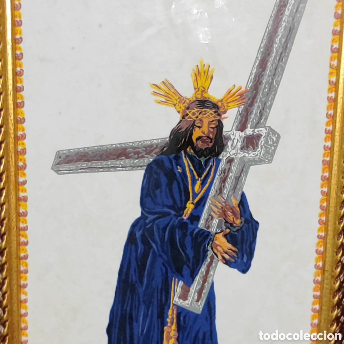 Antig&uuml;edades: NAZARENO EN AZULEJO 35X25 - Foto 2