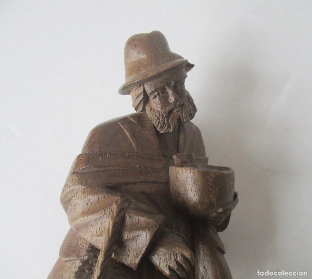 Antig&uuml;edades: FIGURA DE MADERA - VAGABUNDO - Foto 4
