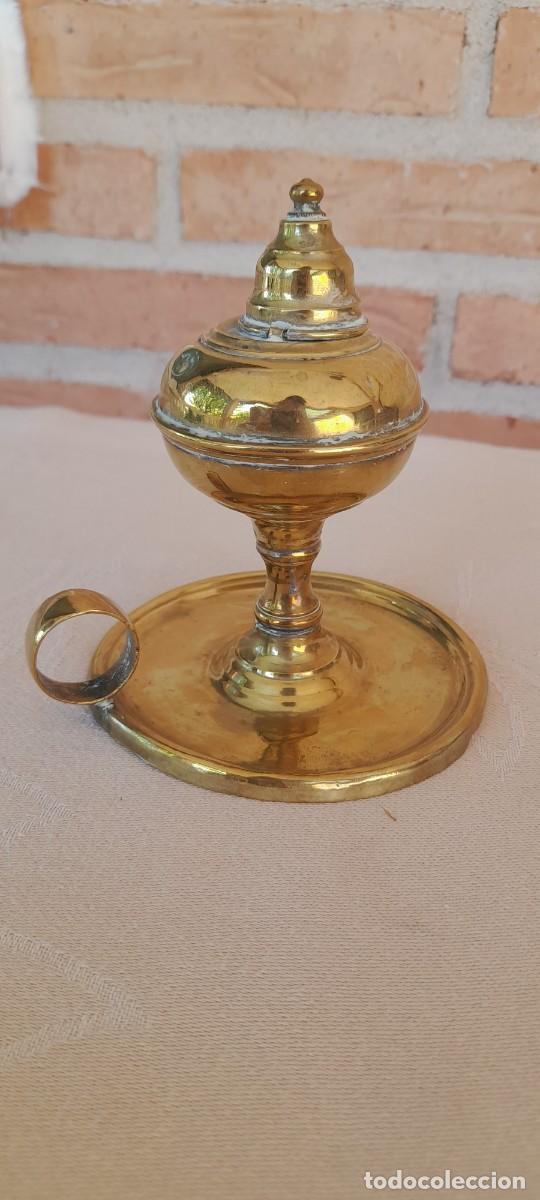 Antig&uuml;edades: L&Aacute;MPARA DE ACEITE ORIGINAL DE LA &Eacute;POCA - Foto 1