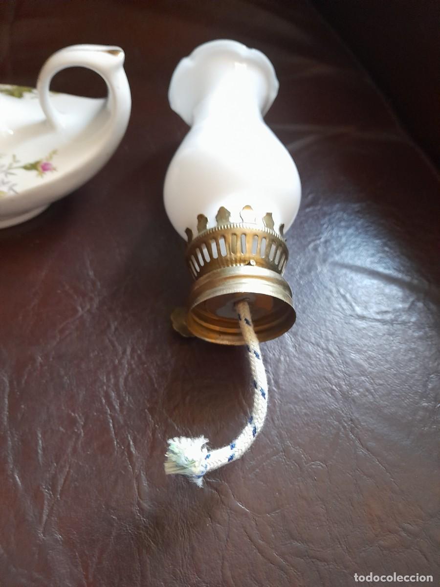 Antig&uuml;edades: L&aacute;mpara de aceite de porcelana - Foto 2