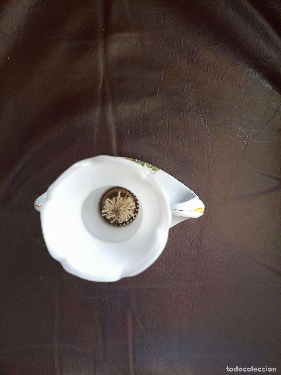 Antig&uuml;edades: L&aacute;mpara de aceite de porcelana - Foto 4