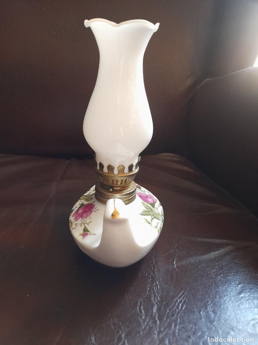 Antig&uuml;edades: L&aacute;mpara de aceite de porcelana - Foto 7