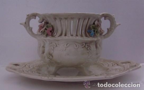 Antig&uuml;edades: CENTRO DE MESA EN PORCELANA - Foto 7