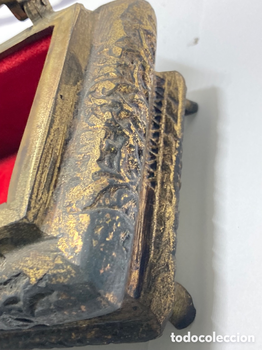 Antig&uuml;edades: ANTIGUA CAJA DE BRONCE - JOYERO - Foto 7