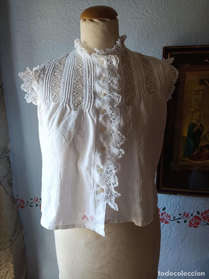blusa / camisa antigua blanca de mujer de algod - Comprar Moda