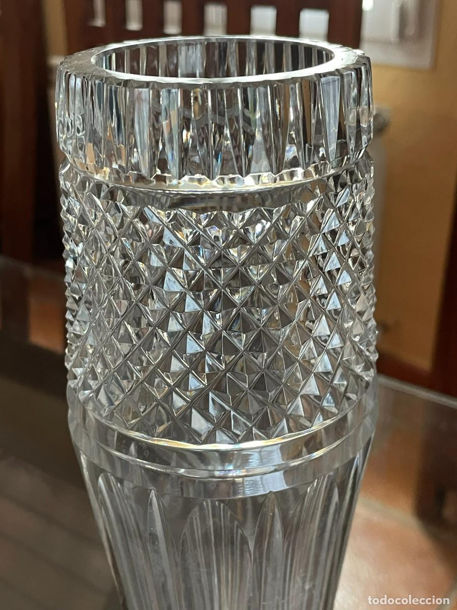 Antig&uuml;edades: JARRON CRISTAL TALLADO CON PIE DE PLATA - Foto 2