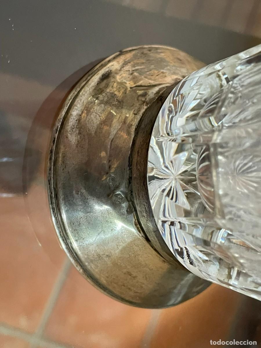 Antig&uuml;edades: JARRON CRISTAL TALLADO CON PIE DE PLATA - Foto 3