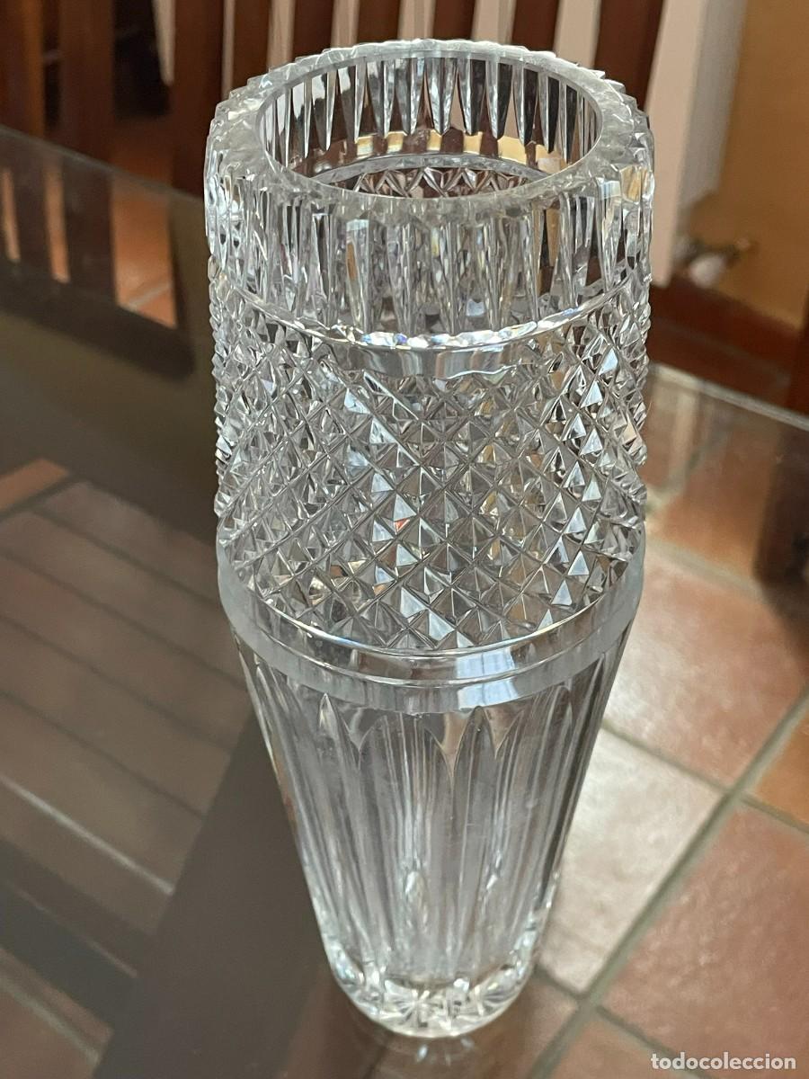 Antig&uuml;edades: JARRON CRISTAL TALLADO CON PIE DE PLATA - Foto 4
