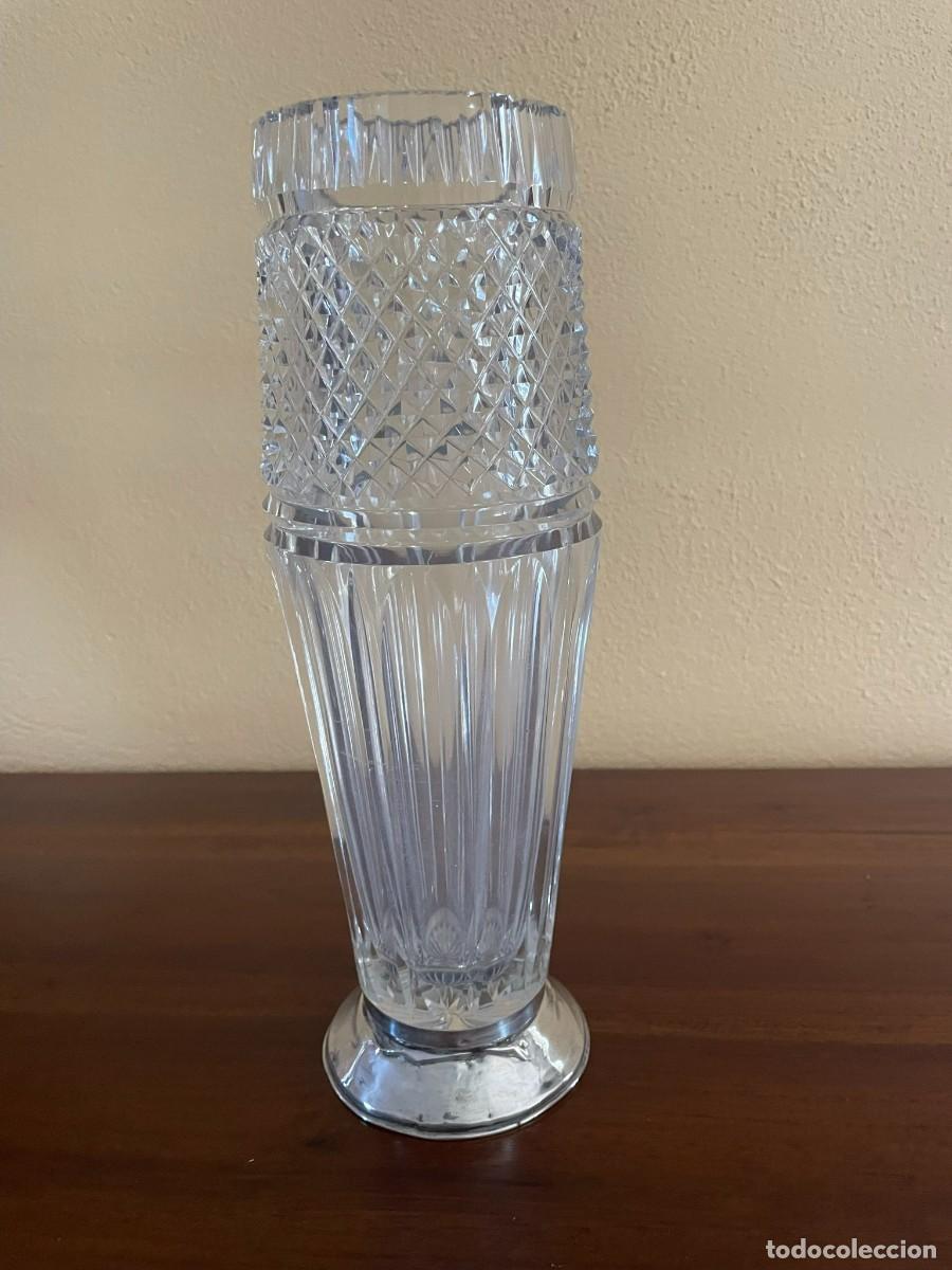 Antig&uuml;edades: JARRON CRISTAL TALLADO CON PIE DE PLATA - Foto 7