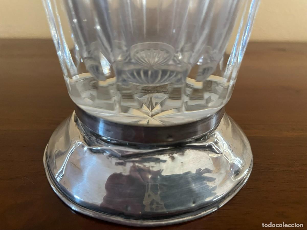 Antig&uuml;edades: JARRON CRISTAL TALLADO CON PIE DE PLATA - Foto 8