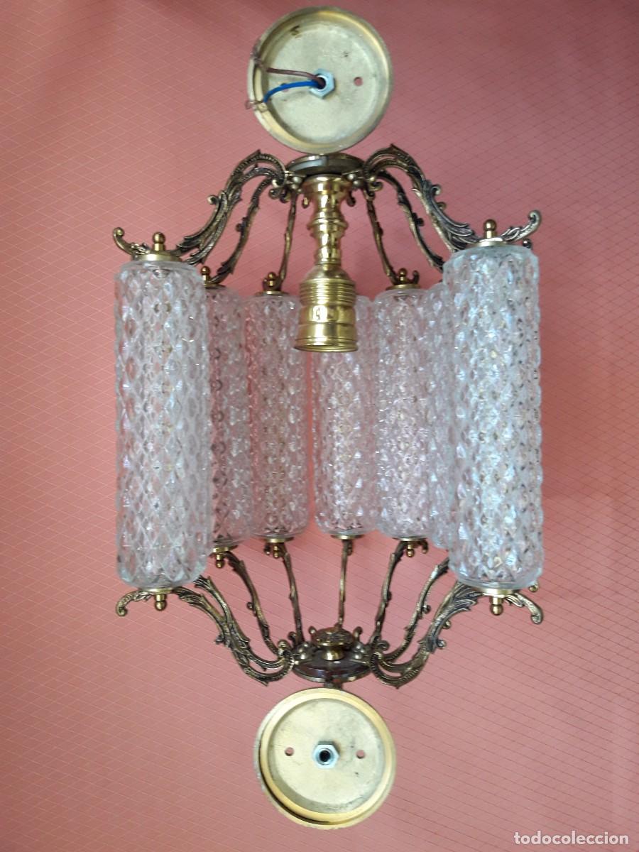Antig&uuml;edades: 2 APLIQUES DE CRISTAL Y BRONCE - Foto 3