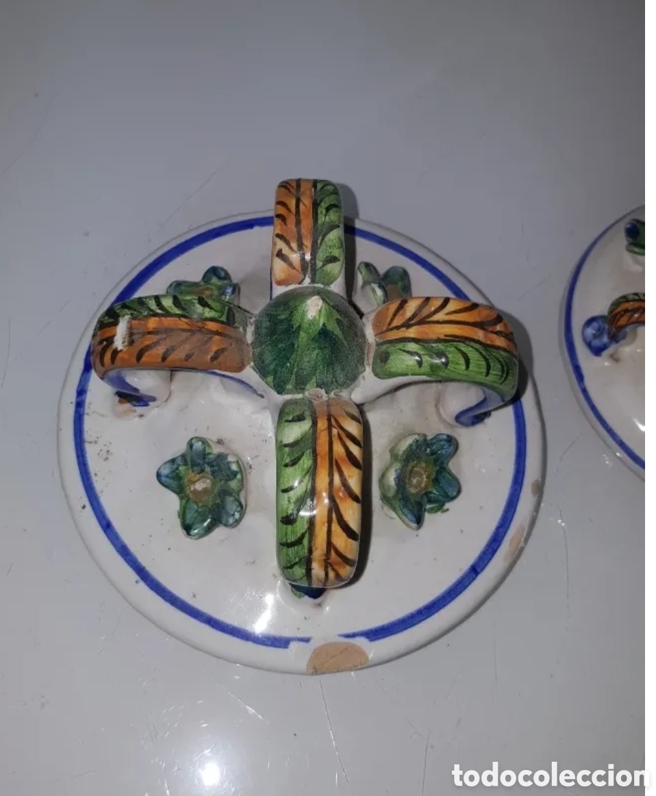 Antig&uuml;edades: Porcelana Manises Compotera - Foto 2