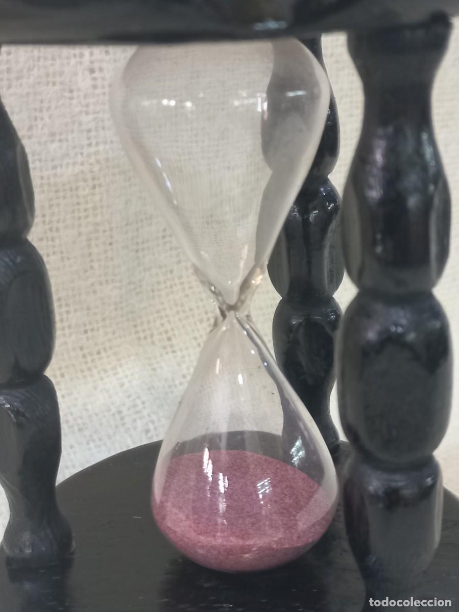 Antig&uuml;edades: RELOJ DE ARENA (15cm) madera - Foto 3