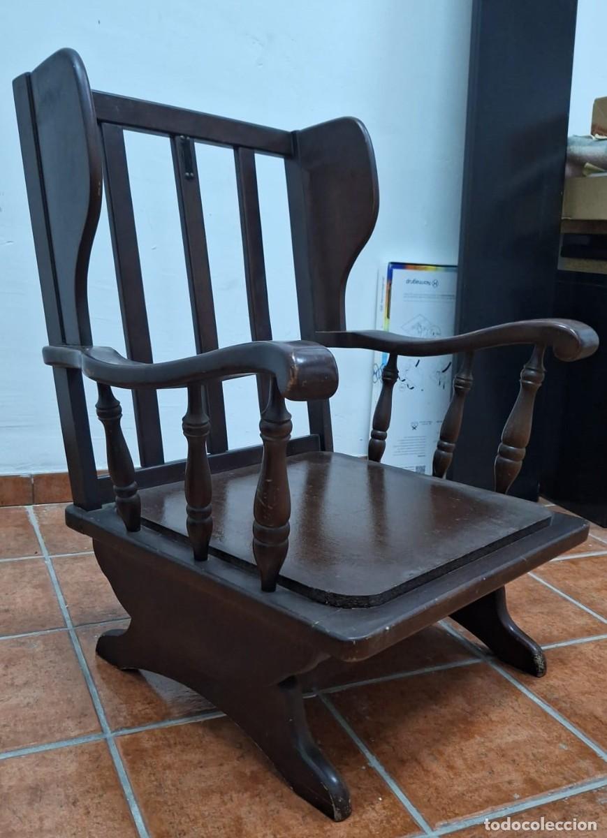 Antig&uuml;edades: SILLON BALANCIN MECEDORA Madera Noble - Foto 3