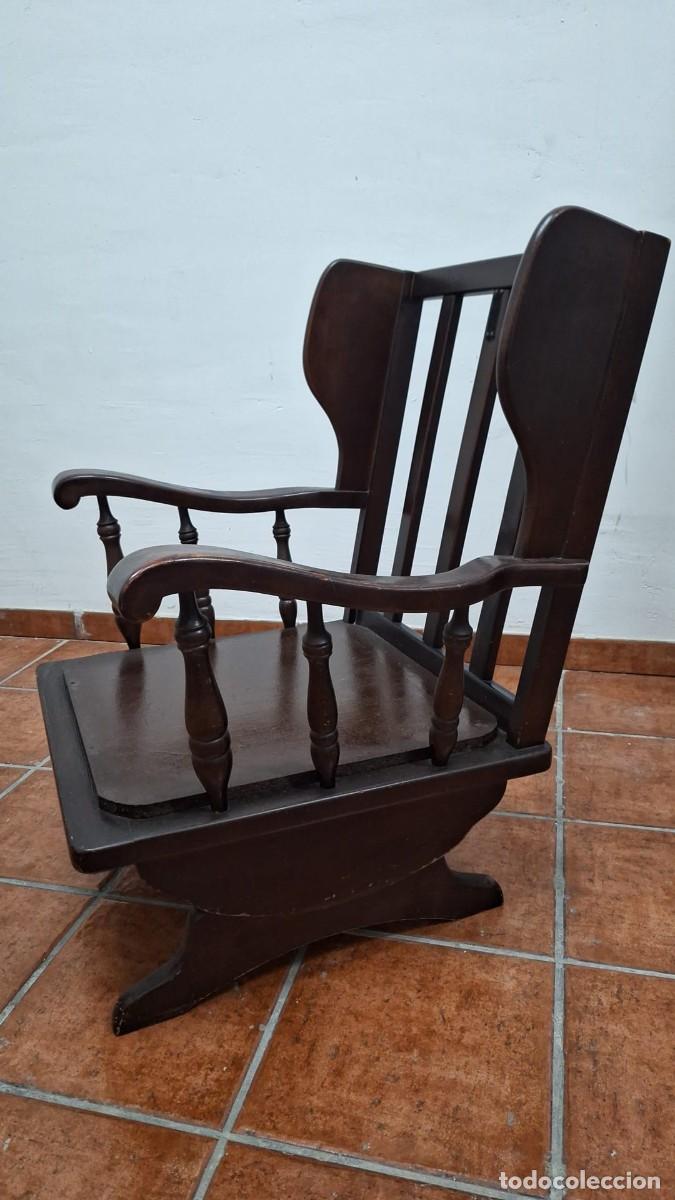 Antig&uuml;edades: SILLON BALANCIN MECEDORA Madera Noble - Foto 4