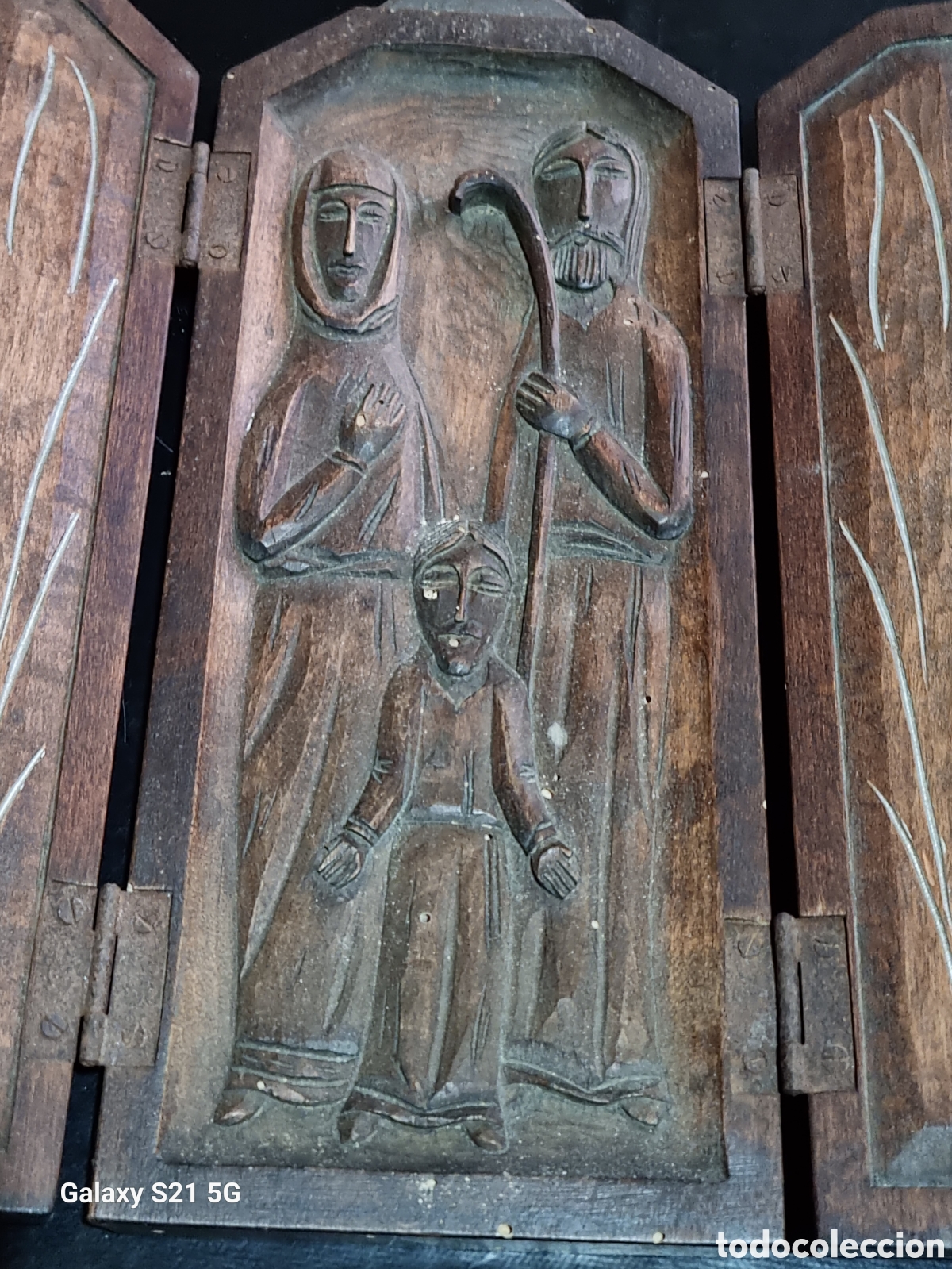 Antig&uuml;edades: TRIPTICO RELIGIOSO DEU VOS GUARD - Foto 2