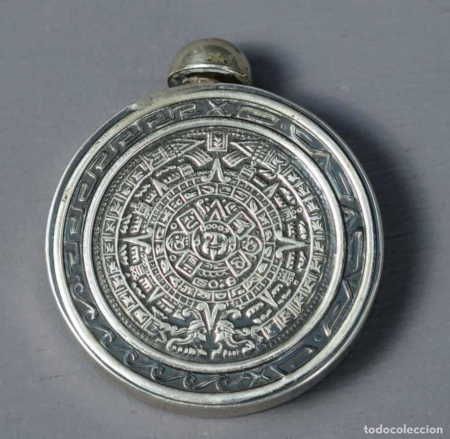 Antig&uuml;edades: RECIPIENTE DE PLATA. CALENDARIO AZTECA. PLATA - Foto 2