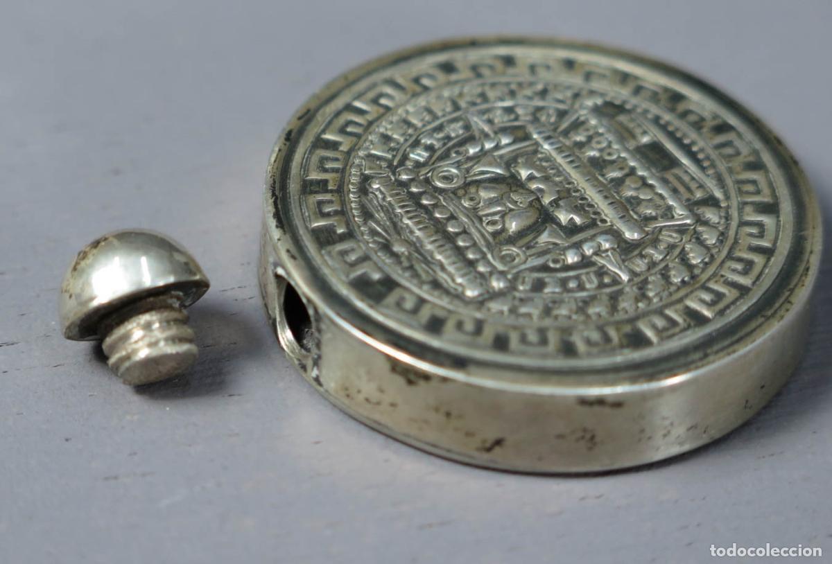Antig&uuml;edades: RECIPIENTE DE PLATA. CALENDARIO AZTECA. PLATA - Foto 3