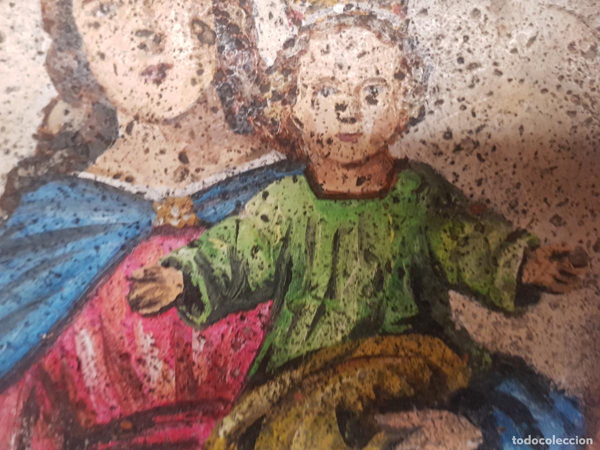 Antig&uuml;edades: VIRGEN PINTADA EN BARRO - Foto 3