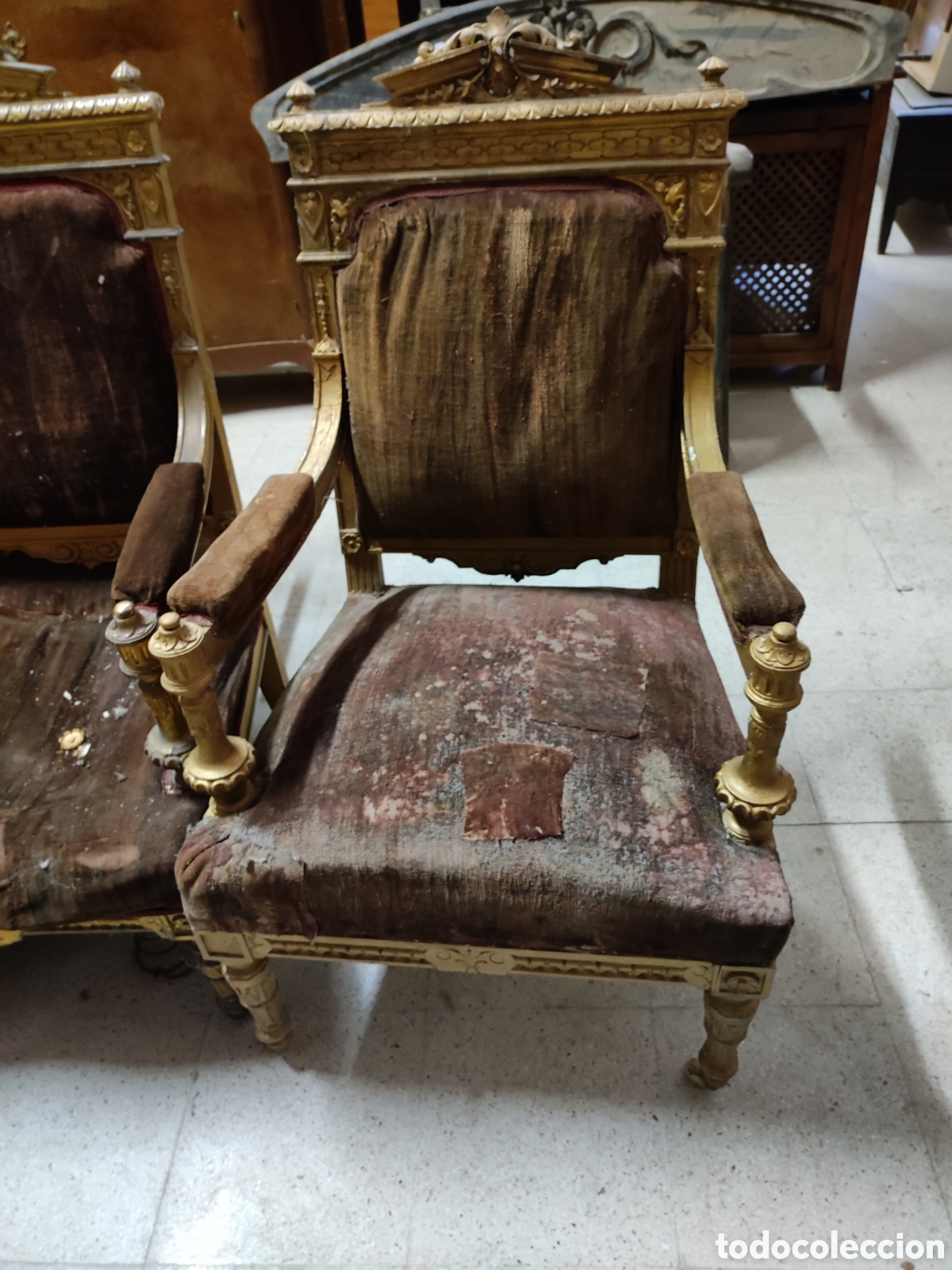 Antig&uuml;edades: Tresillo Luis XVI completo - Foto 2