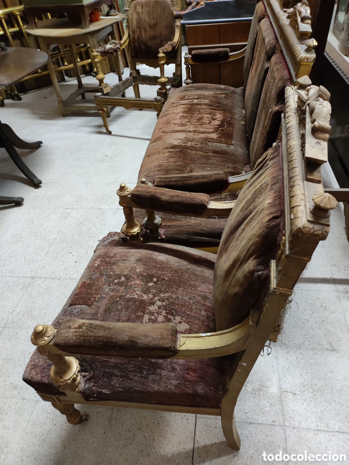 Antig&uuml;edades: Tresillo Luis XVI completo - Foto 5