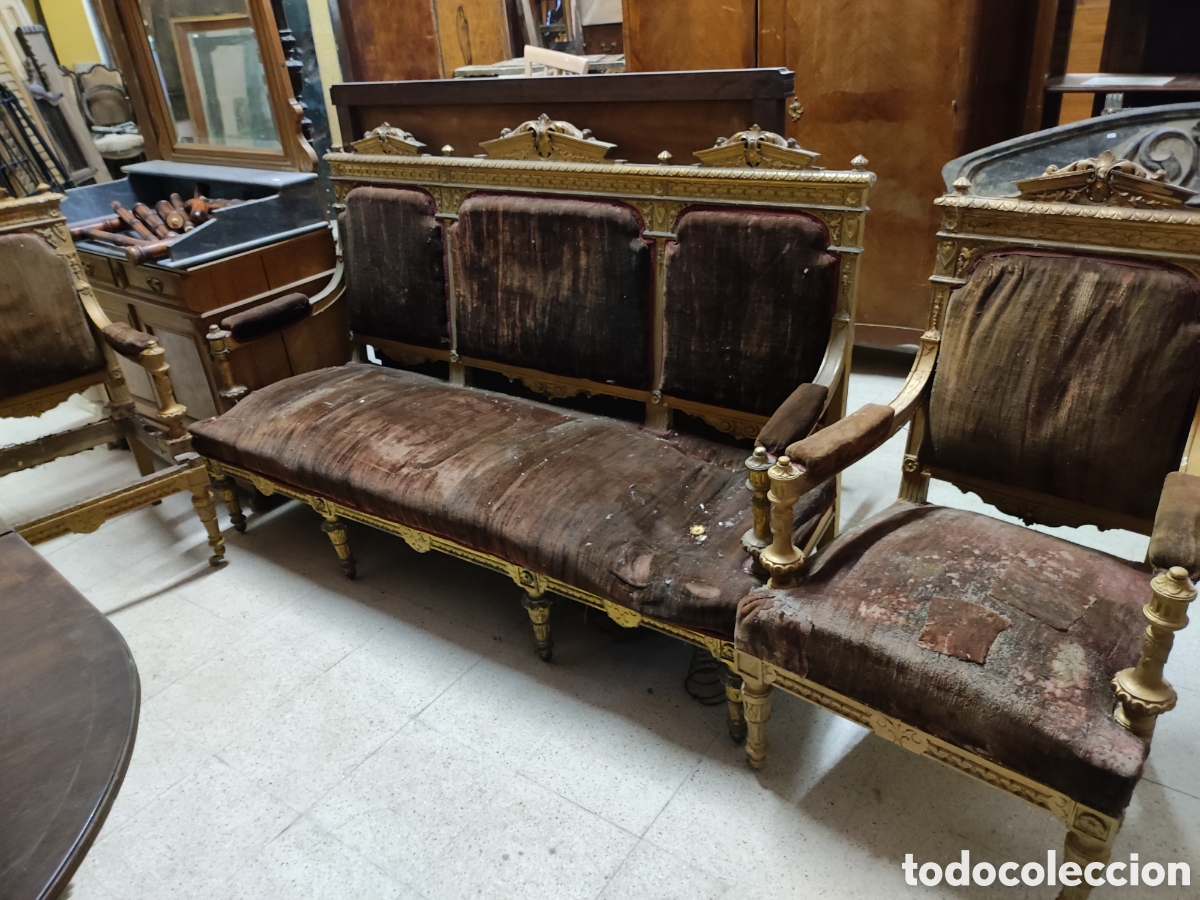 Antig&uuml;edades: Tresillo Luis XVI completo - Foto 1