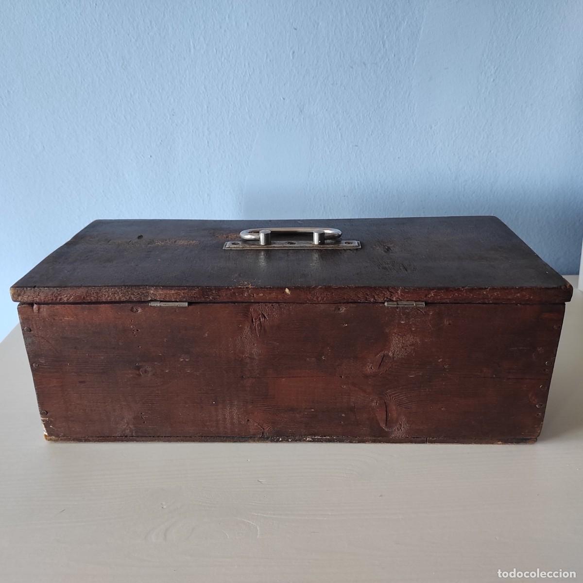 Antig&uuml;edades: CAJA DE MADERA CON 5 COMPARTIMENTOS EN SU INTERIOR - ANTIGUA - Foto 6