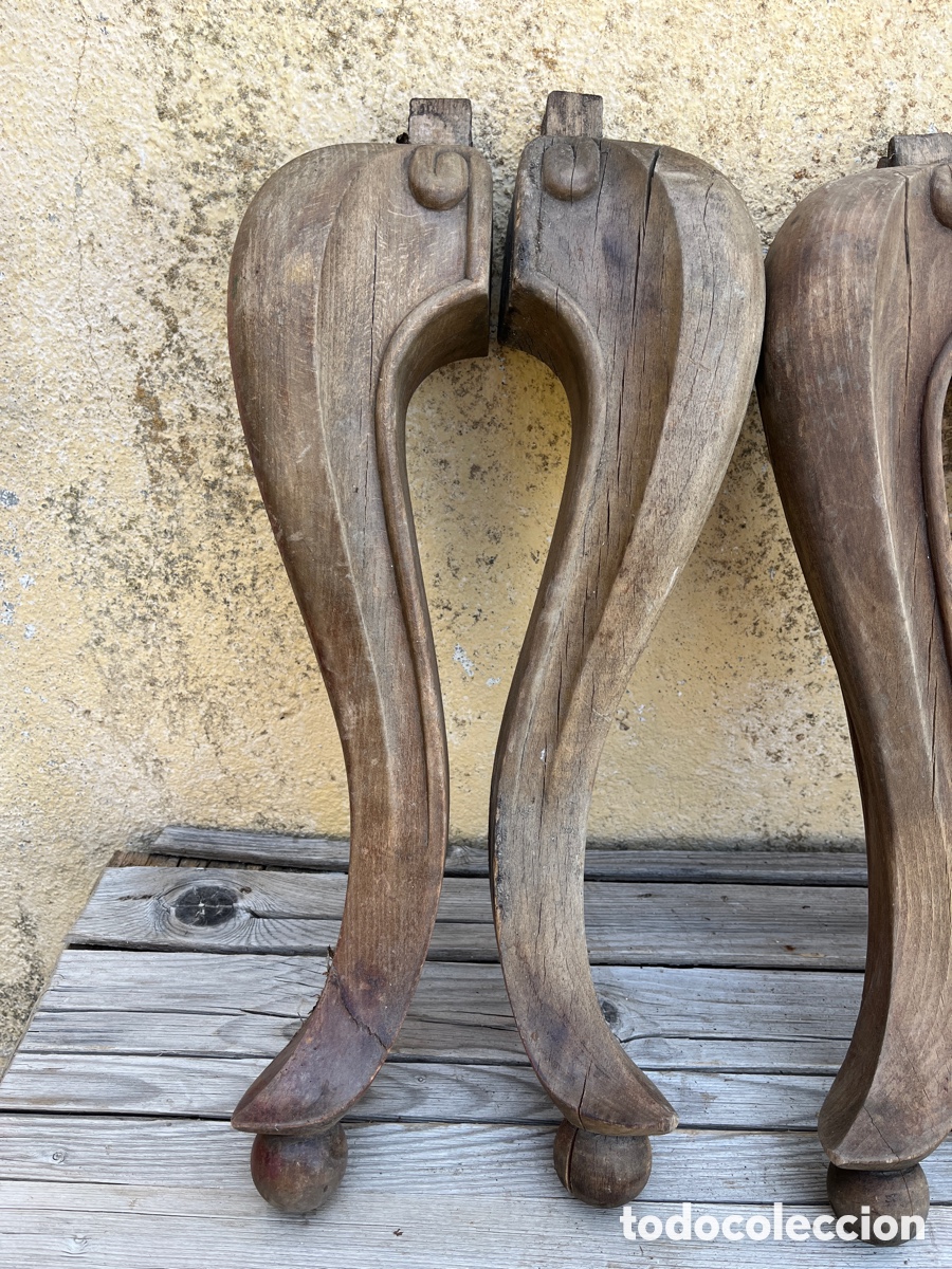 Antig&uuml;edades: Pata de madera antigua. - Foto 2