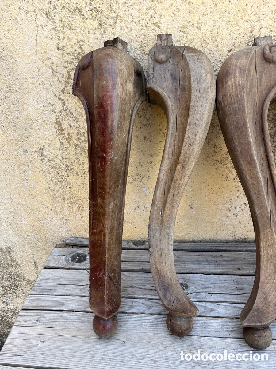 Antig&uuml;edades: Pata de madera antigua. - Foto 3