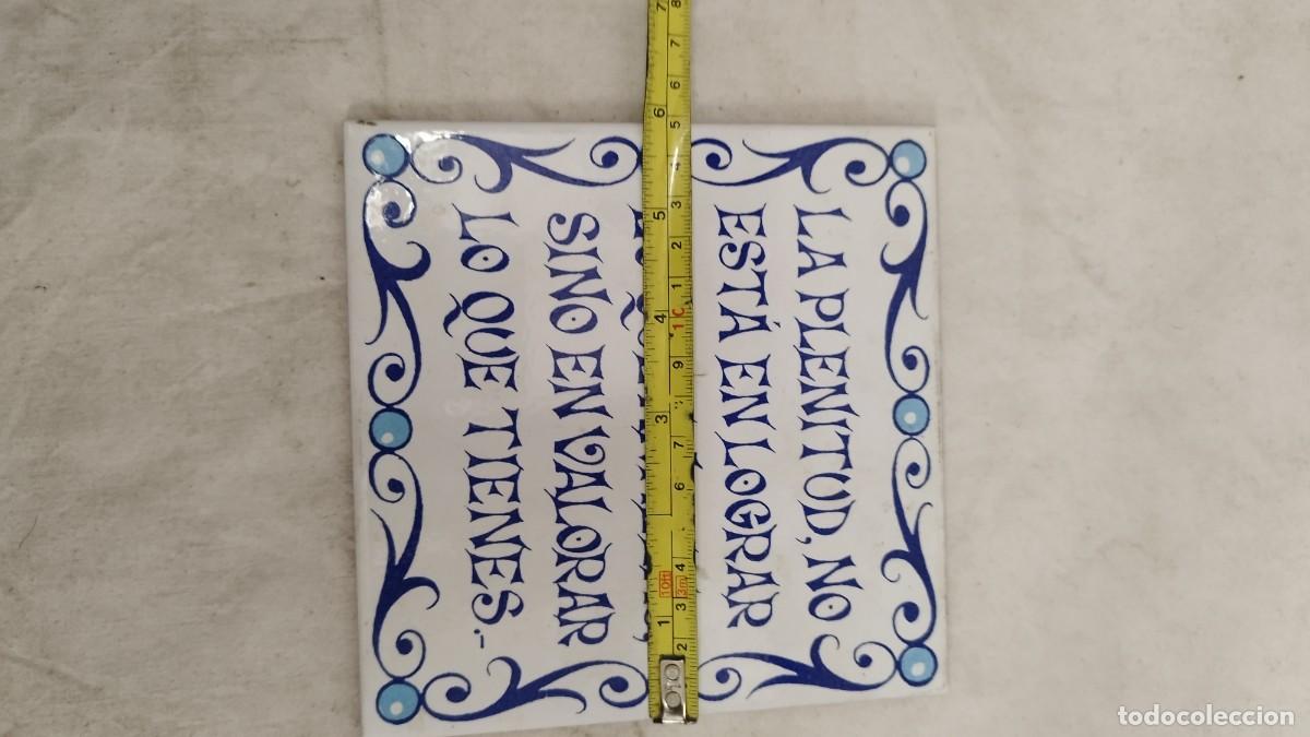 Antig&uuml;edades: Antiguo Azulejo o Rayola con Refran - Foto 2