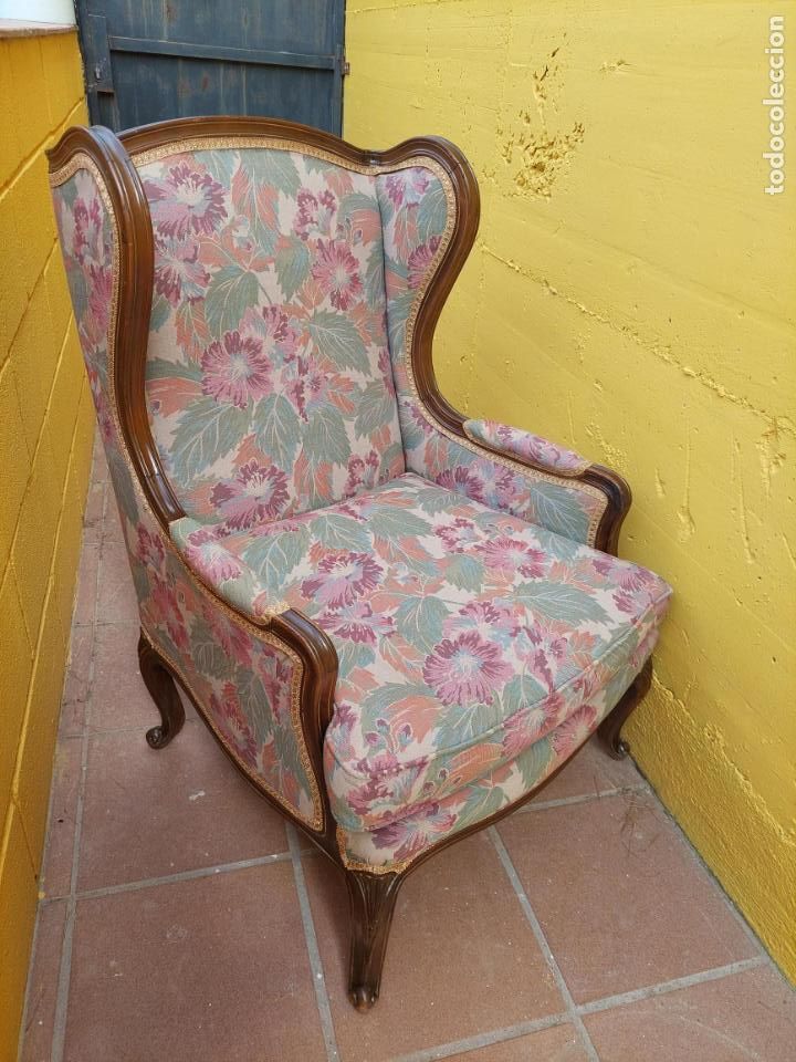 Antig&uuml;edades: SILLON OREJERO DE NOGAL - Foto 4