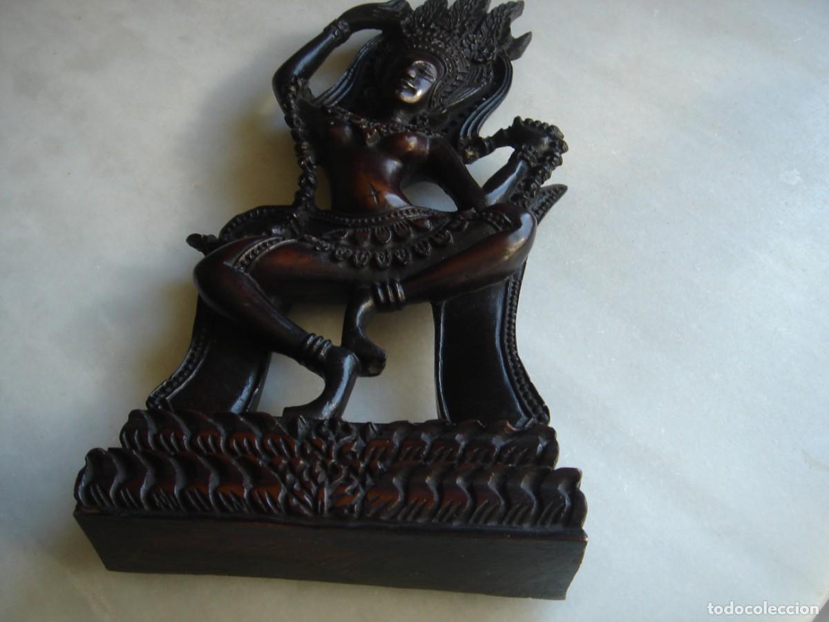 Antig&uuml;edades: figura de &eacute;bano diosa hind&uacute; - Foto 1