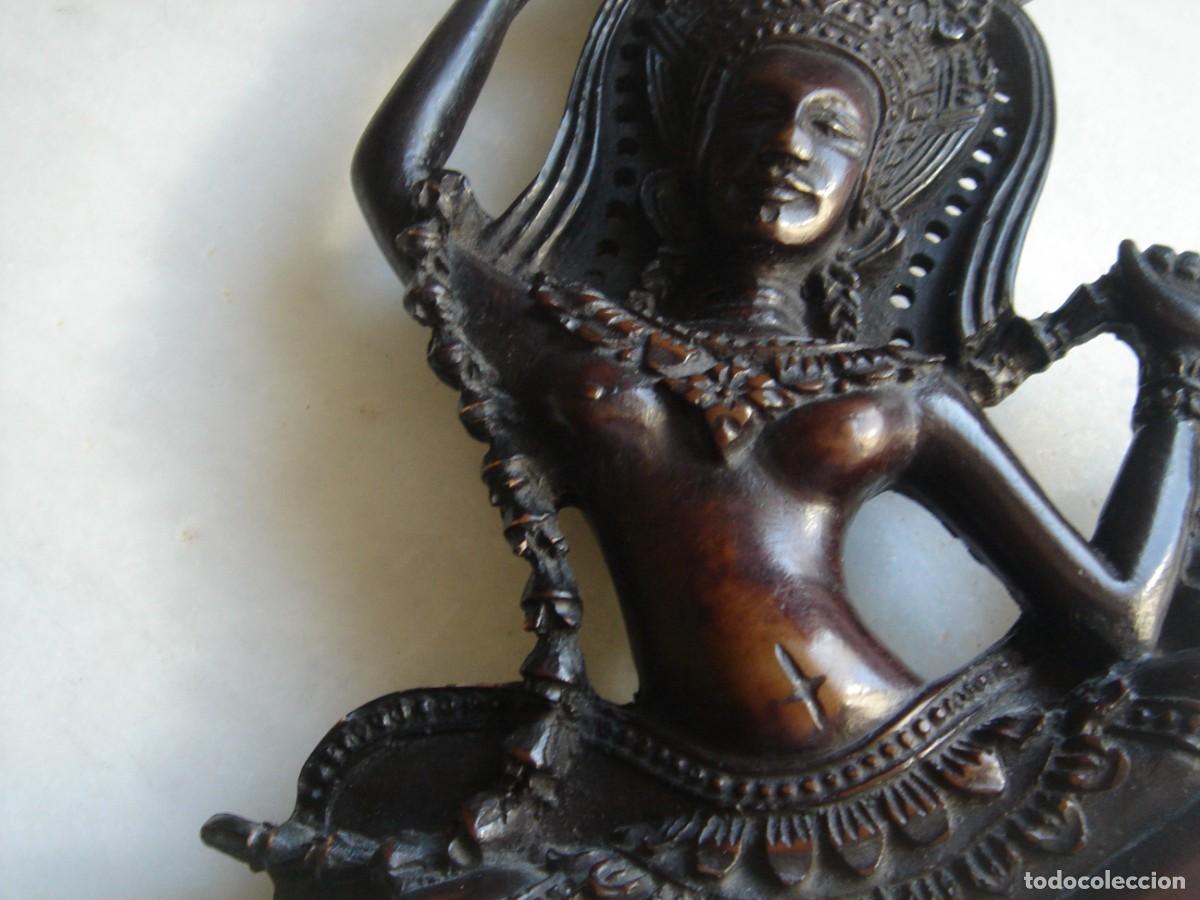 Antig&uuml;edades: figura de &eacute;bano diosa hind&uacute; - Foto 6