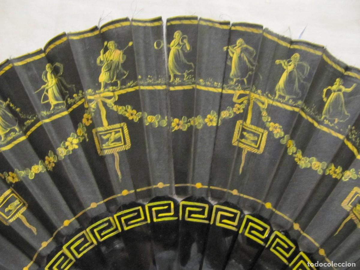 Antig&uuml;edades: ABANICO ART DECO EN CELULOIDE BICOLOR Y TELA DECORADA - Foto 10