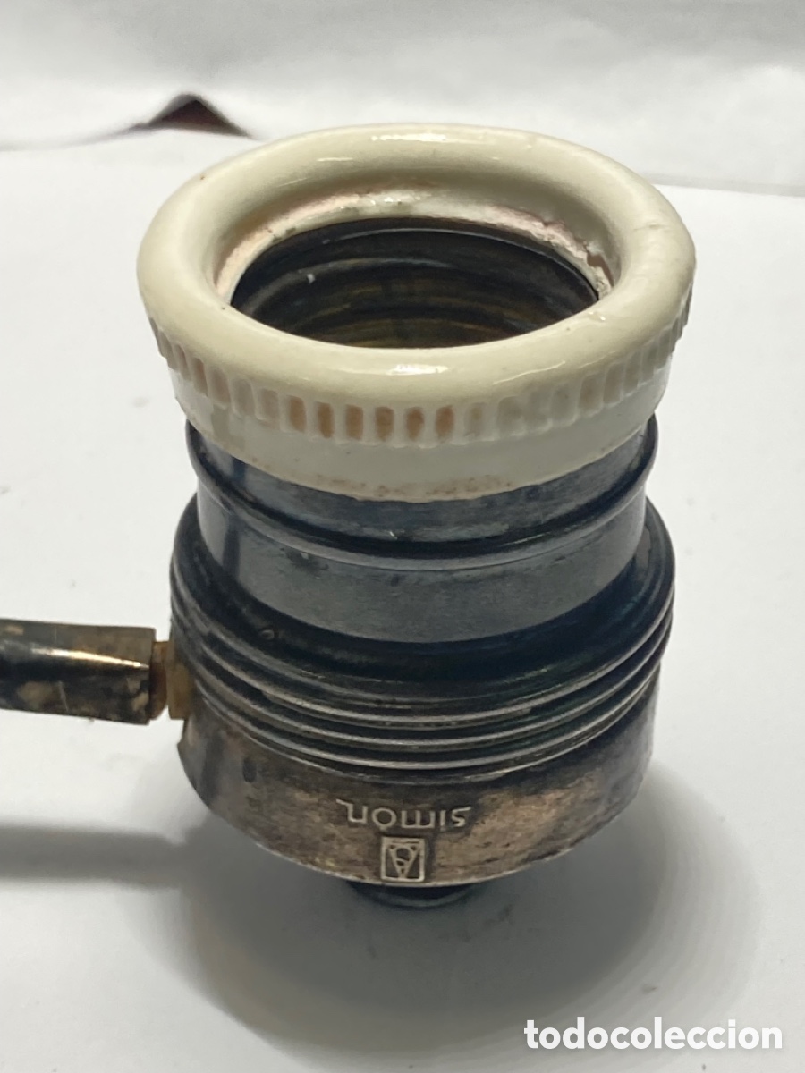 Antiquit&eacute;s: Portal&aacute;mparas Sim&oacute;n de giro fabricado en plata y cerramica aprox 1930 funciona muy raro/VARIOS