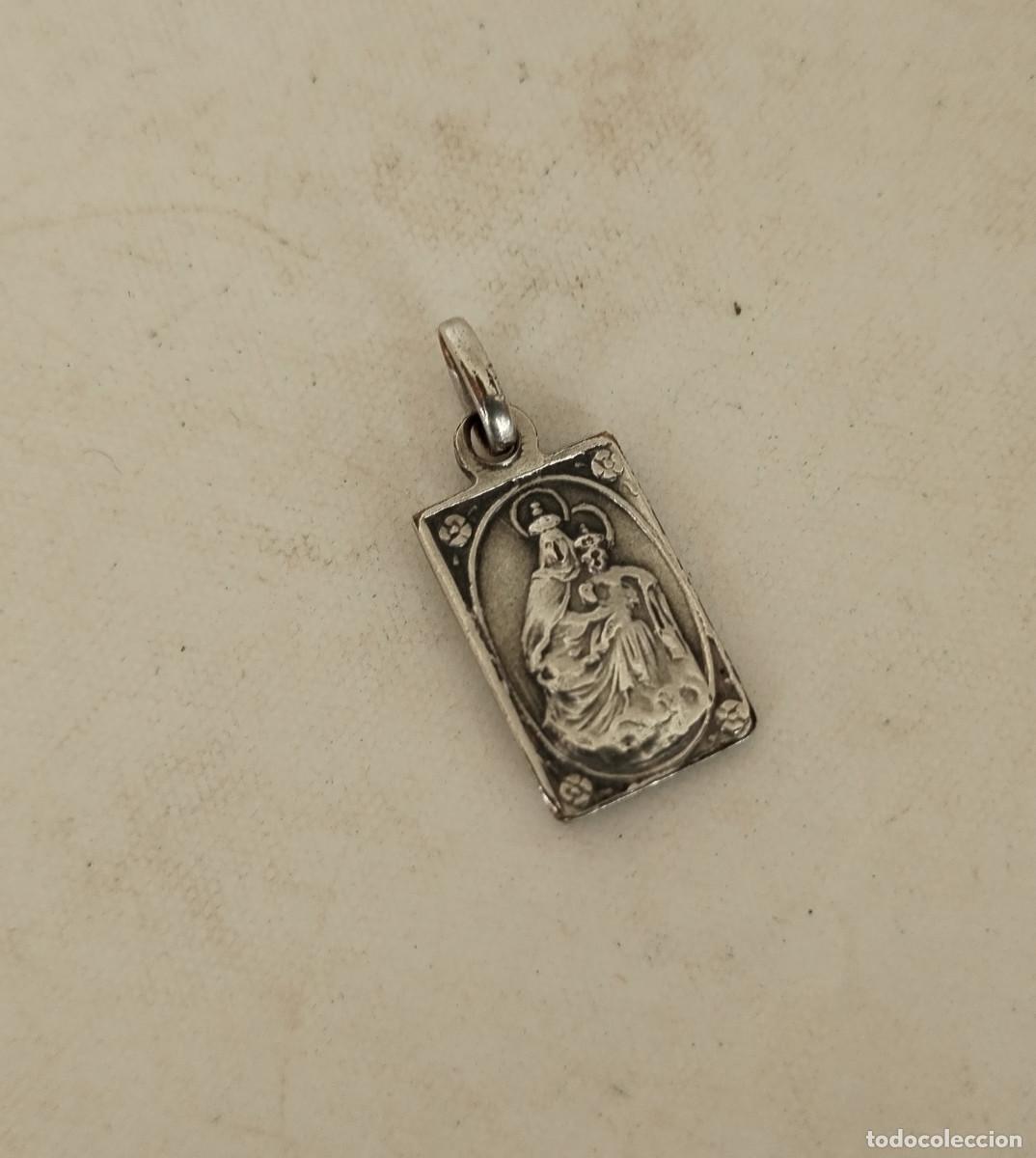 Antig&uuml;edades: medalla escapulario colgante plata - Foto 1