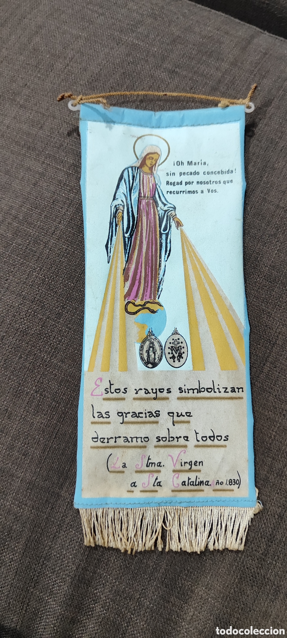 Antig&uuml;edades: ANTIGUO BANDERIN RELIGIOSO - Foto 1