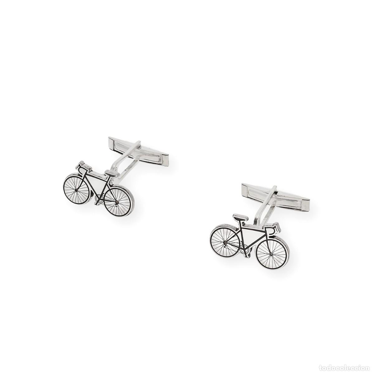 Antig&uuml;edades: Gemelos de Bicicleta en Plata de Ley 925 - Foto 1