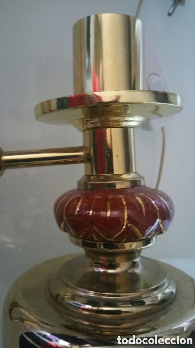 Antig&uuml;edades: L&aacute;mpara de mesa de metal. - Foto 6