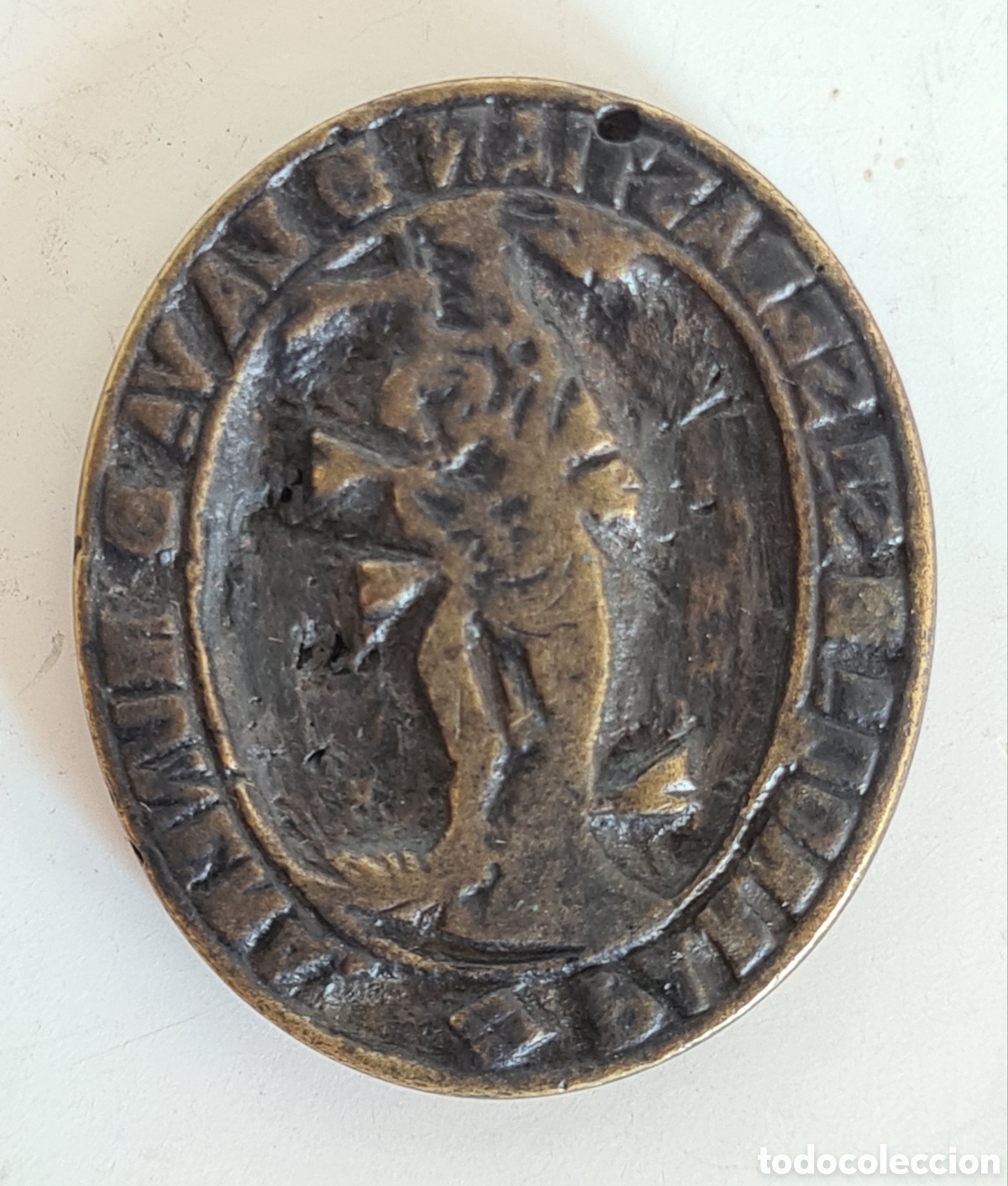 Antig&uuml;edades: Antiguo Sello Tamp&oacute;n Cu&ntilde;o Parroquia San Sebasti&aacute;n Viuda de Munera Albacete - Iglesia Templo Castilla