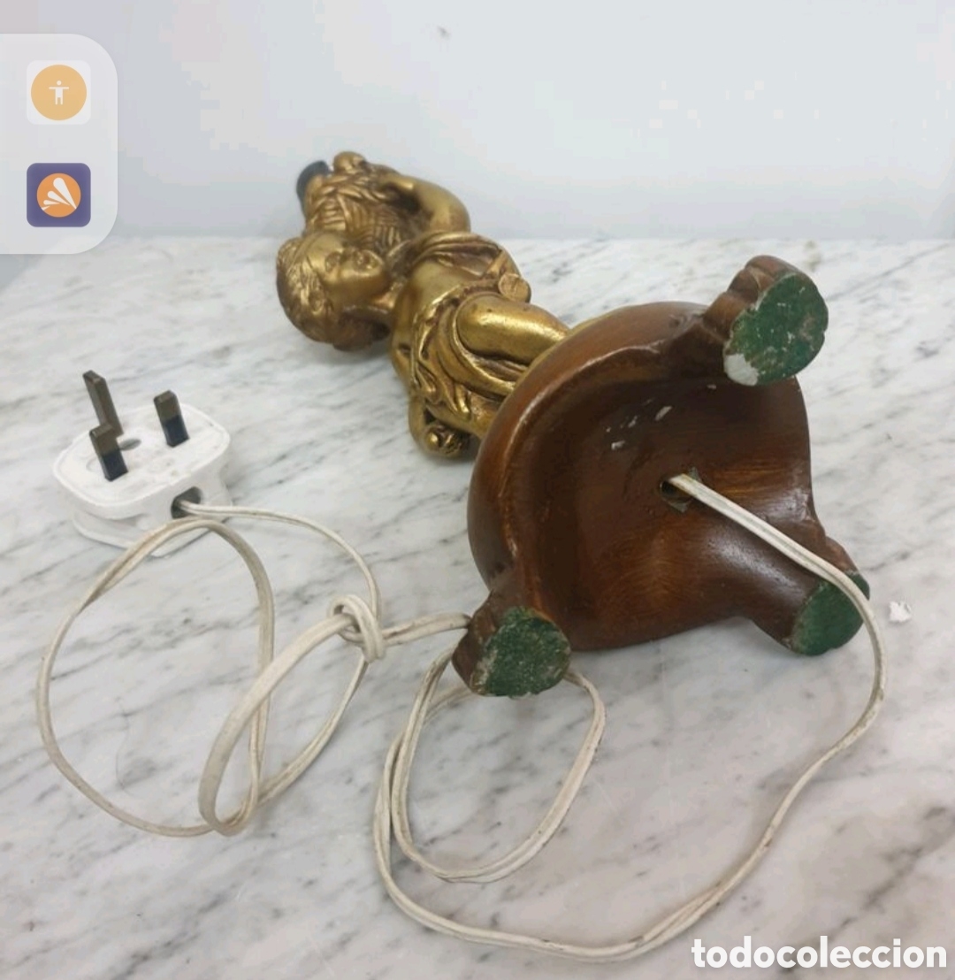 Antig&uuml;edades: L&aacute;mpara de madera - Foto 2