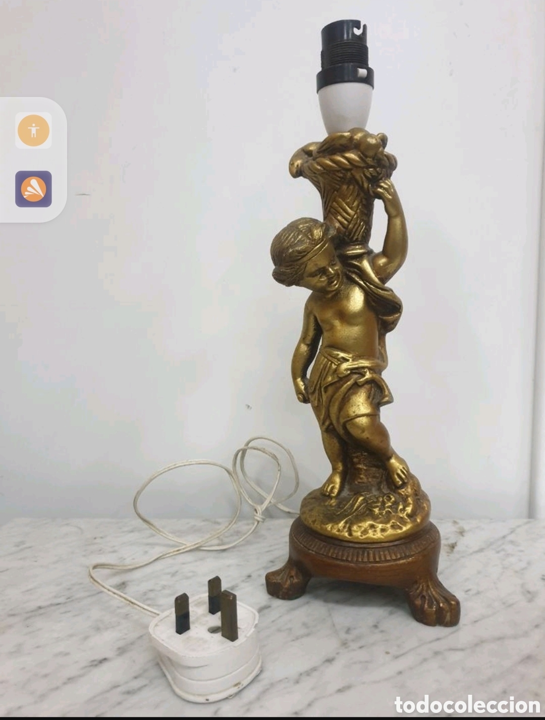 Antig&uuml;edades: L&aacute;mpara de madera - Foto 1