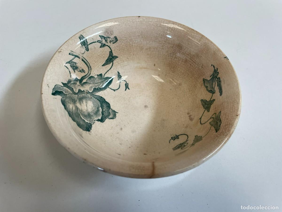 Antig&uuml;edades: CUENCO AFEITADO CERAMICA FRANCESA LONGCHAMP - Foto 1
