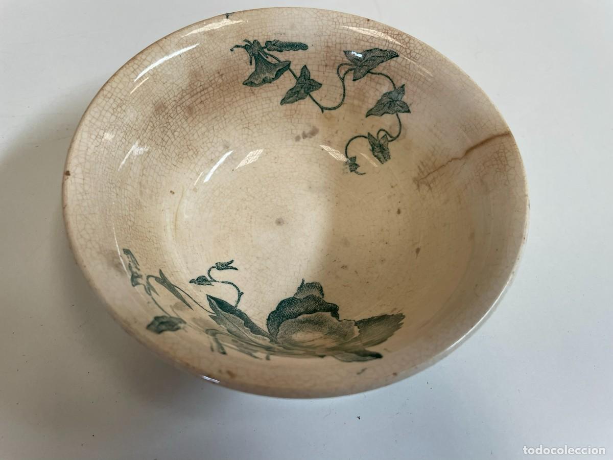 Antig&uuml;edades: CUENCO AFEITADO CERAMICA FRANCESA LONGCHAMP - Foto 2