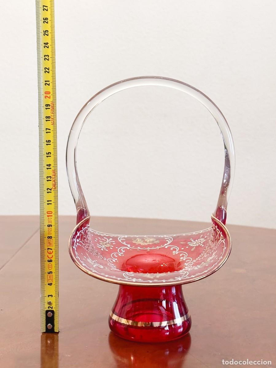 Antig&uuml;edades: Cesta cristal de murano y oro 18K - Foto 1