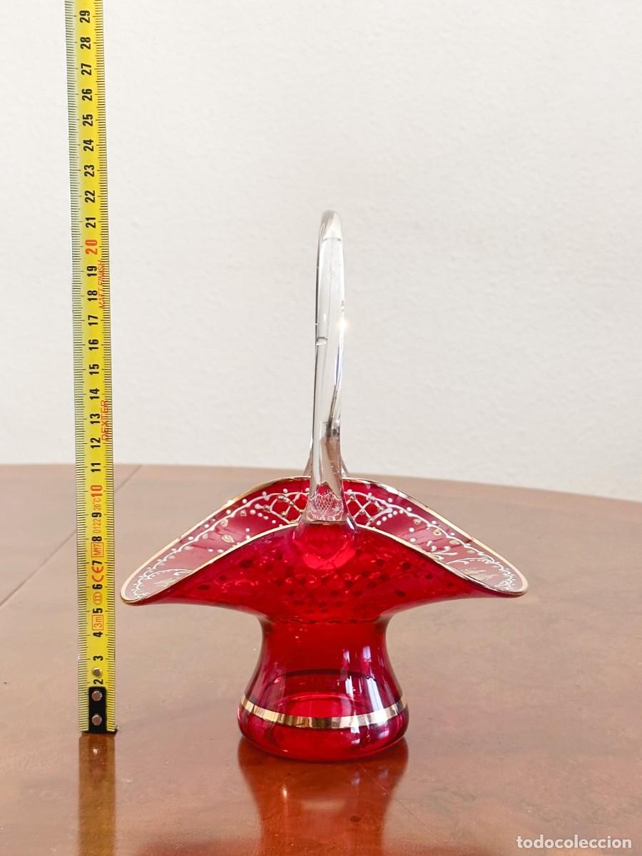 Antig&uuml;edades: Cesta cristal de murano y oro 18K - Foto 2