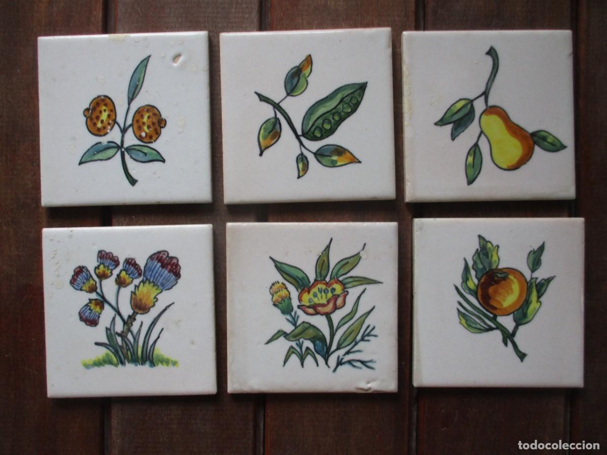Antig&uuml;edades: Azulejos antiguos flores - Foto 1